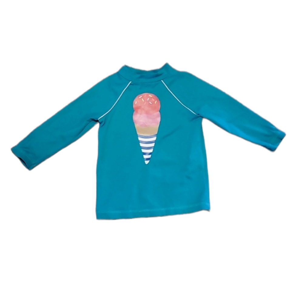 Mini Boden Blue Ice Cream Rashguard 3 - 4 Y